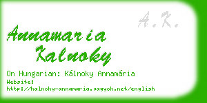annamaria kalnoky business card