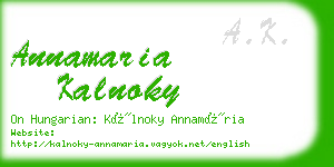 annamaria kalnoky business card